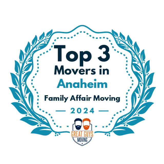 Top 3 Movers in Anaheim, CA 2024 award